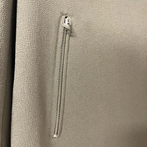 Wilfred Mayet Jacket - Sage Green Japanese Crepe Moto Coat - Size Small - Picture 9 of 14